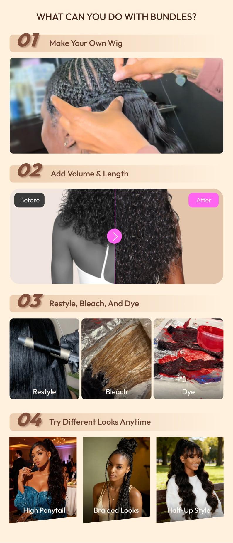 OPHELIA Hair Bundles Water Wave Unprocessed Virgin Human Hair